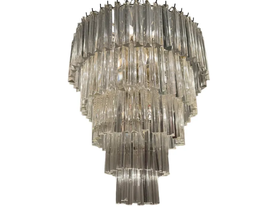 Best Pamono Large Murano Glass Prism Triedri Chandelier by Paolo Venini, 1970s