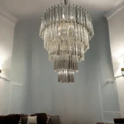 Best Pamono Large Murano Glass Prism Triedri Chandelier by Paolo Venini, 1970s