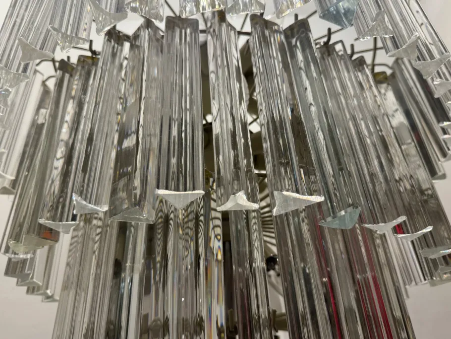 Best Pamono Large Murano Glass Prism Triedri Chandelier by Paolo Venini, 1970s