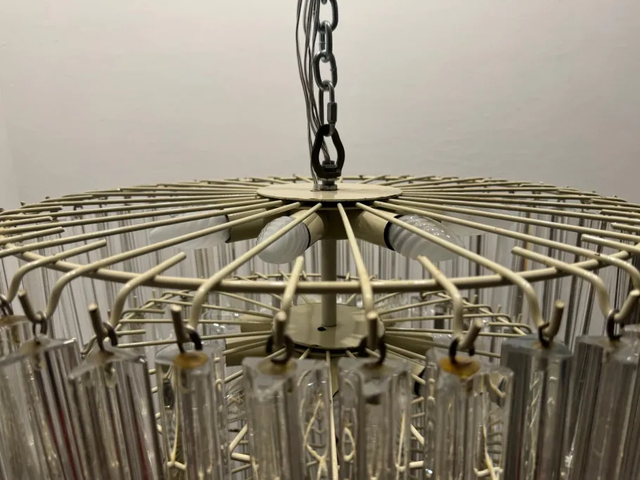 Best Pamono Large Murano Glass Prism Triedri Chandelier by Paolo Venini, 1970s