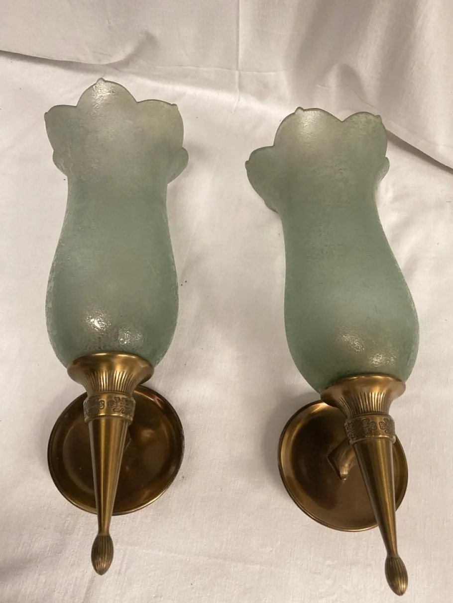 Online Pamono Large Murano Glass Sconces from Cenedese, 1950, Set of 2