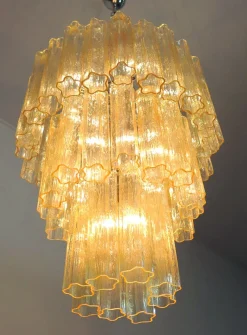 Sale Pamono Large Murano Glass 3-Tier Chandelier, 1981