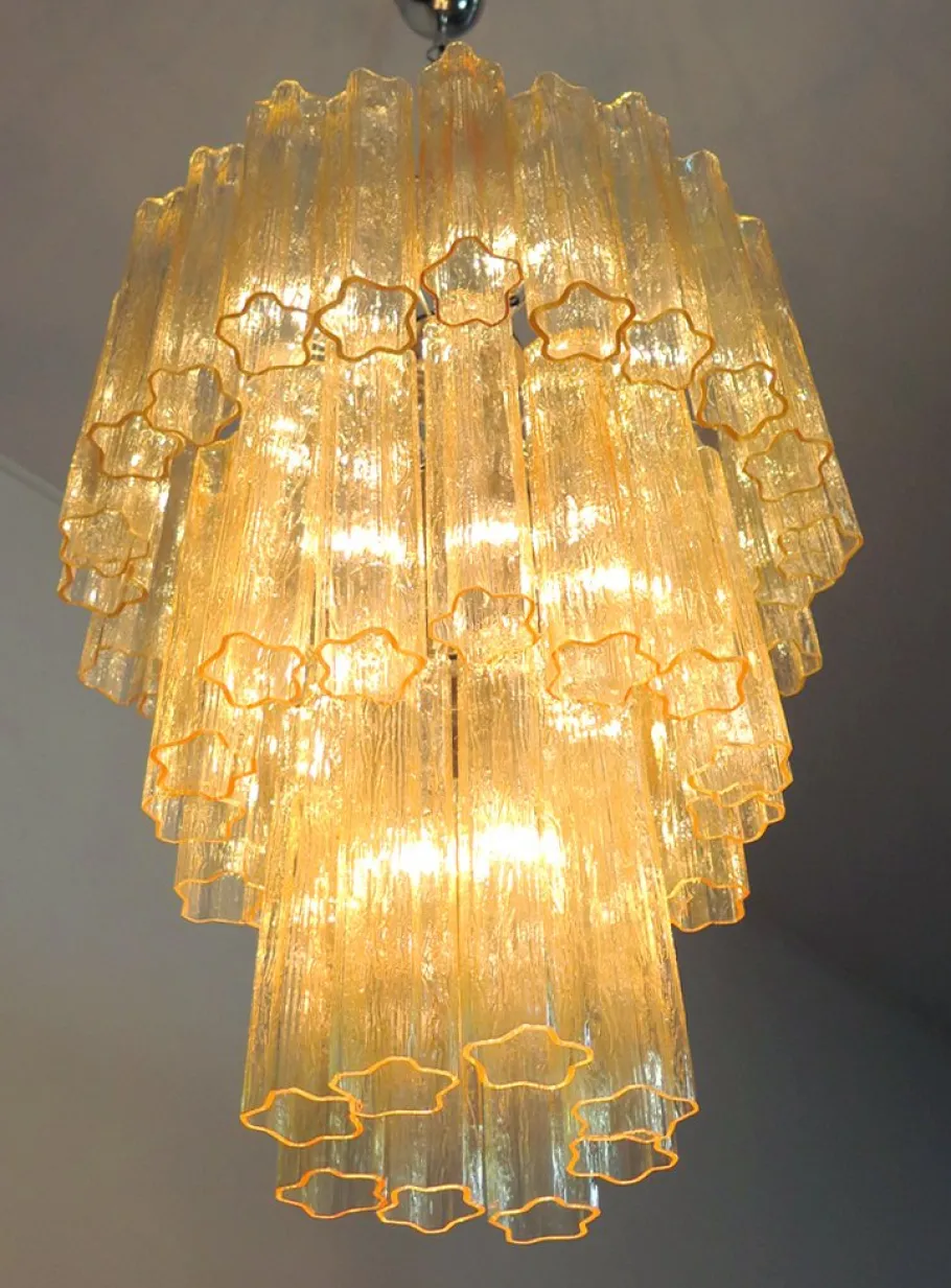 Sale Pamono Large Murano Glass 3-Tier Chandelier, 1981