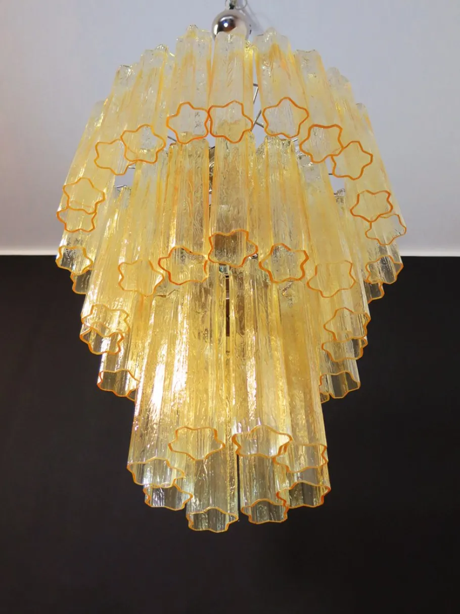 Sale Pamono Large Murano Glass 3-Tier Chandelier, 1981