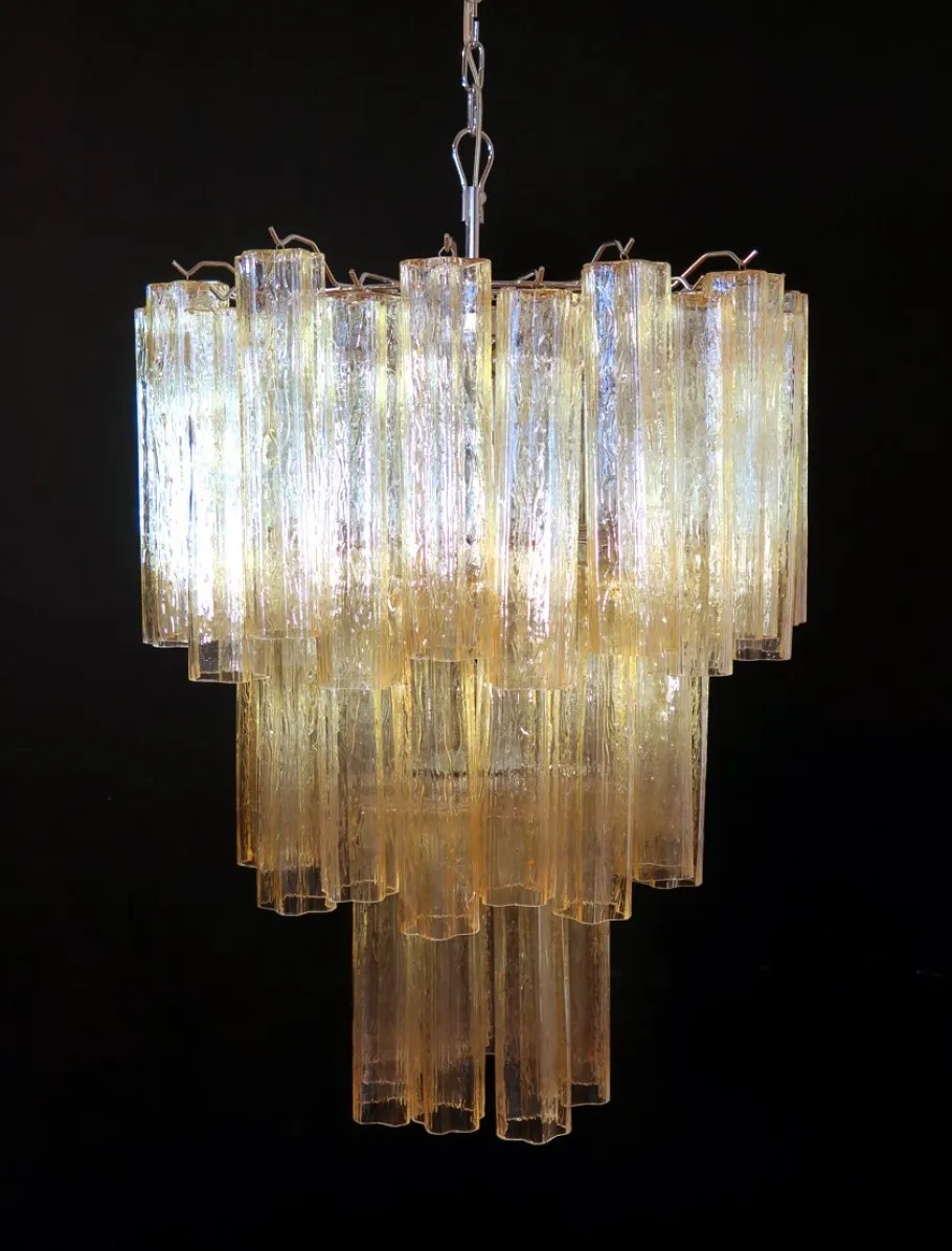 Sale Pamono Large Murano Glass 3-Tier Chandelier, 1981
