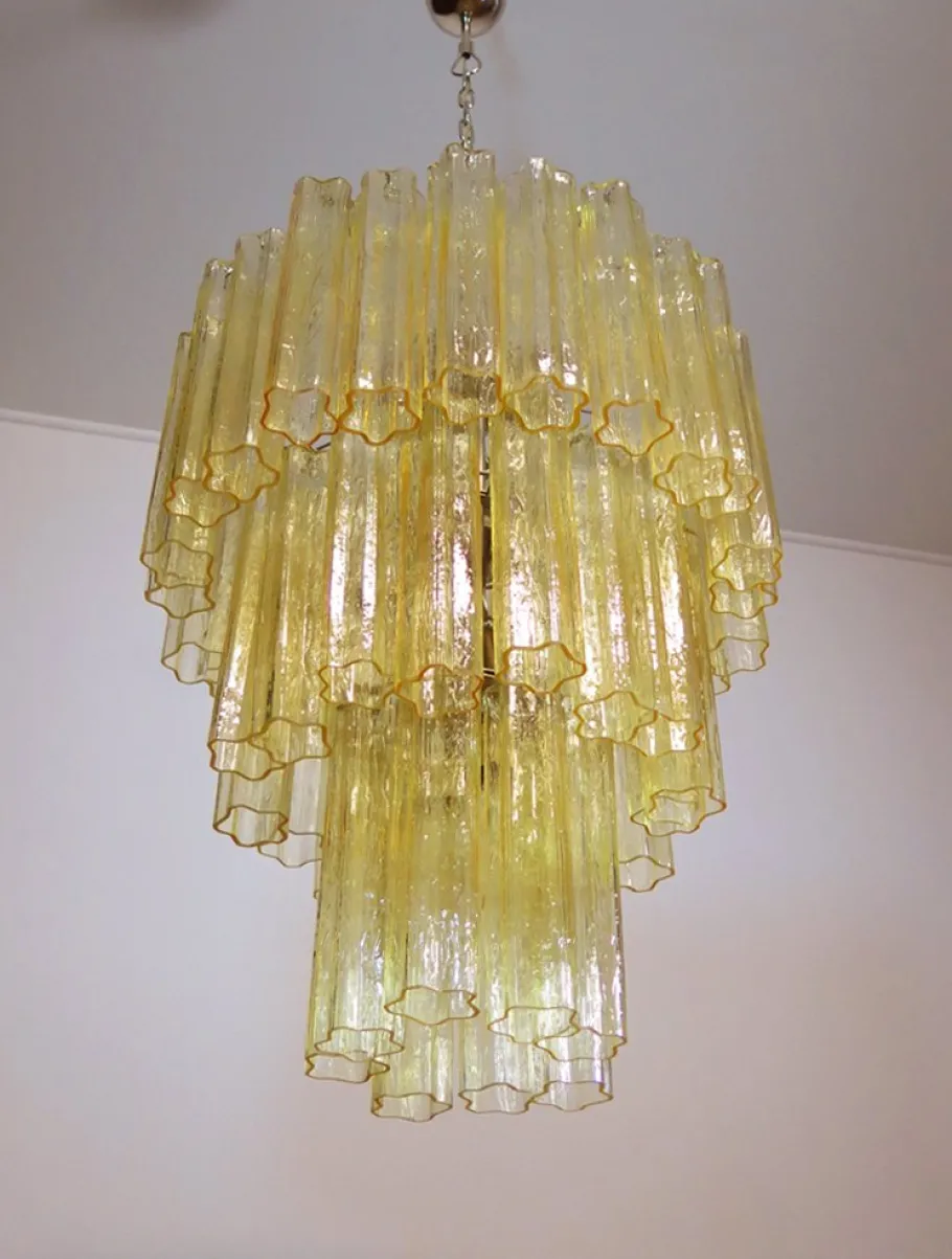 Sale Pamono Large Murano Glass 3-Tier Chandelier, 1981