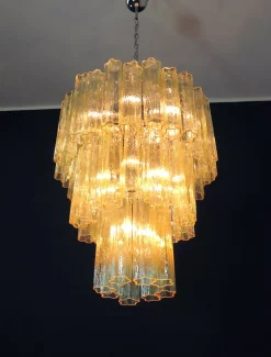 Sale Pamono Large Murano Glass 3-Tier Chandelier, 1981
