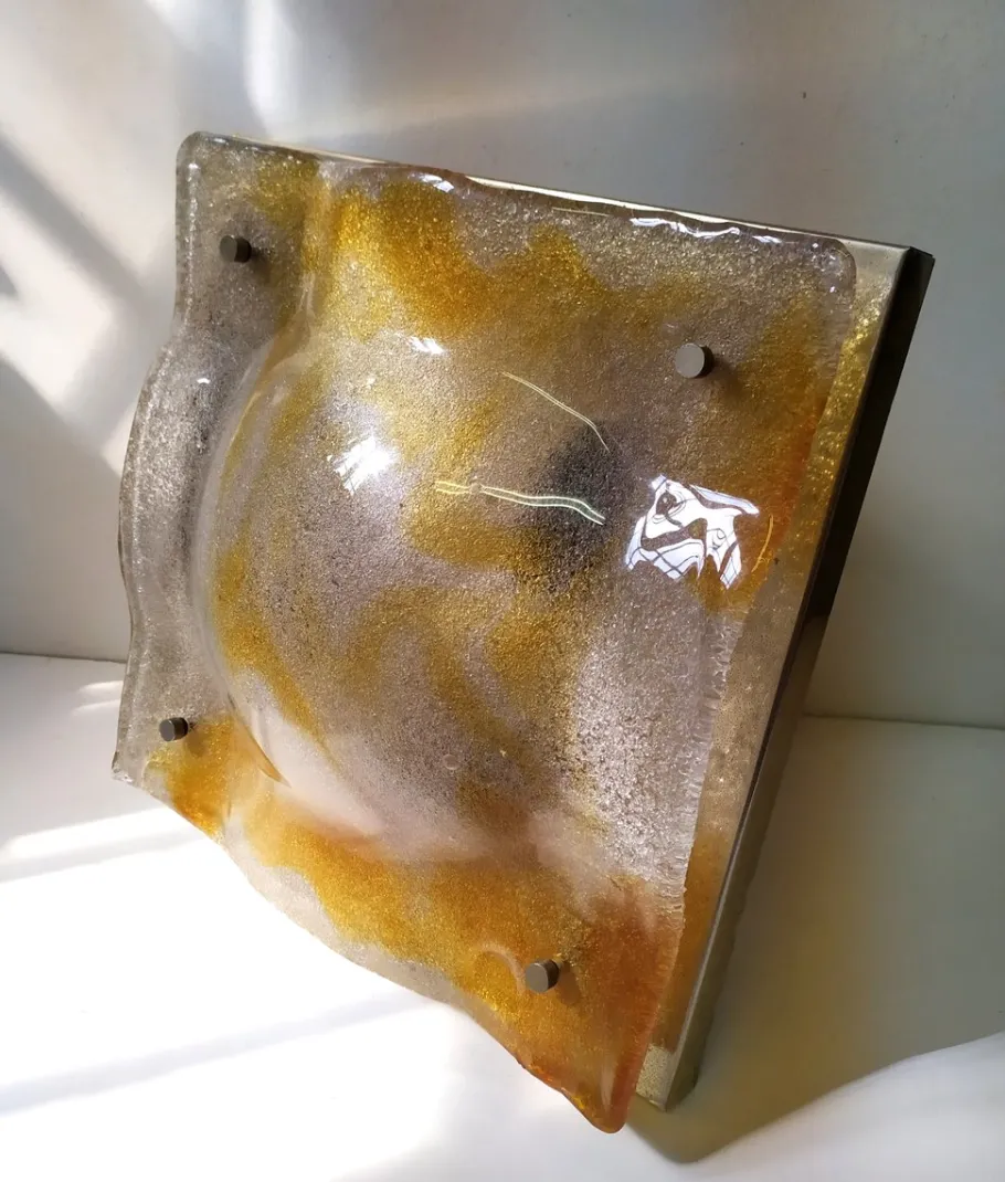 New Pamono Large Murano Glass Wall Light from Mazzega, 1970s