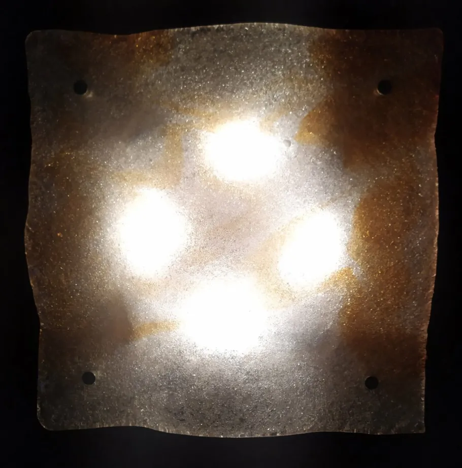 New Pamono Large Murano Glass Wall Light from Mazzega, 1970s