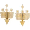 Best Pamono Large Murano Glass Wall Sconces attributed to Barovier & Toso, Italy, 1970s, Set of 2
