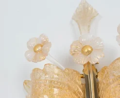 Best Pamono Large Murano Glass Wall Sconces attributed to Barovier & Toso, Italy, 1970s, Set of 2