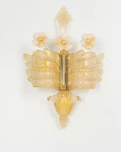 Best Pamono Large Murano Glass Wall Sconces attributed to Barovier & Toso, Italy, 1970s, Set of 2