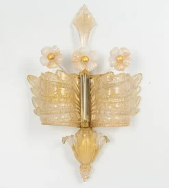 Best Pamono Large Murano Glass Wall Sconces attributed to Barovier & Toso, Italy, 1970s, Set of 2