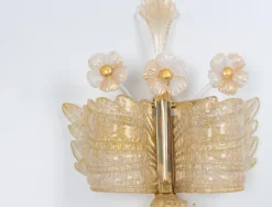 Best Pamono Large Murano Glass Wall Sconces attributed to Barovier & Toso, Italy, 1970s, Set of 2