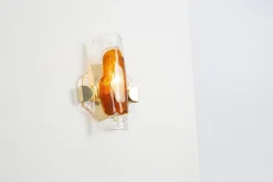 Clearance Pamono Large Murano Glass Wall Sconce by Barovier & Toso for Hille, Italy, 1970s, Set of 2