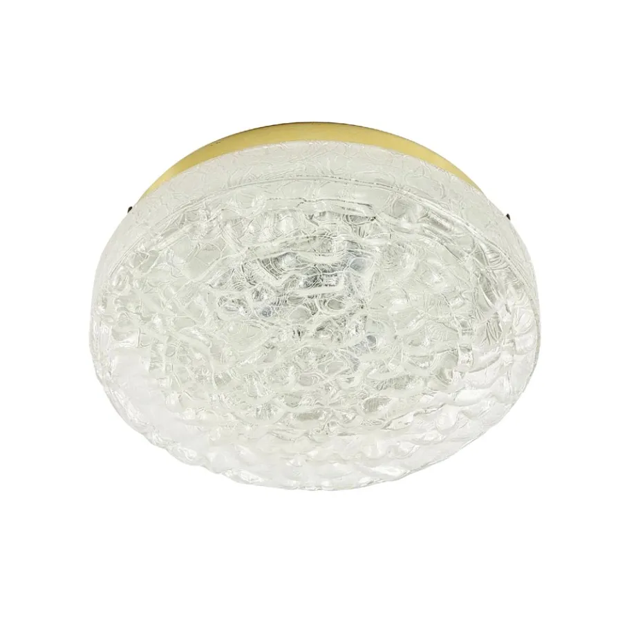 Discount Pamono Large Murano Ice Glass Ceiling Lights from Doria Leuchten, Germany, 1960s, Set of 2