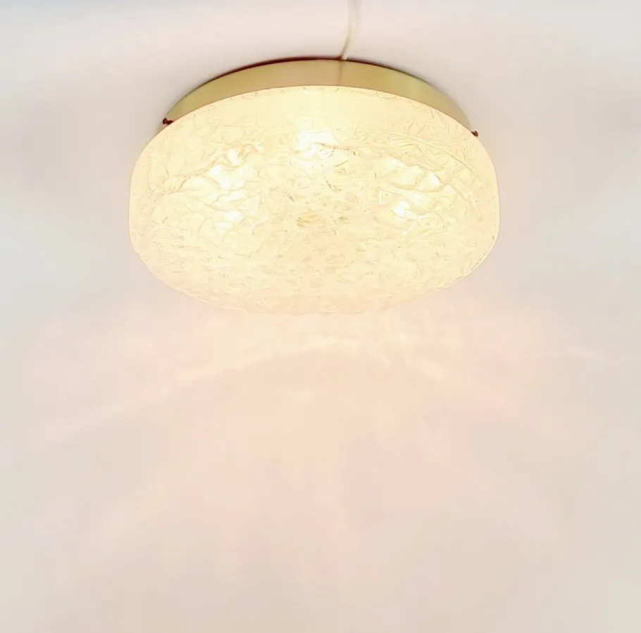 Discount Pamono Large Murano Ice Glass Ceiling Lights from Doria Leuchten, Germany, 1960s, Set of 2