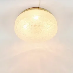 Discount Pamono Large Murano Ice Glass Ceiling Lights from Doria Leuchten, Germany, 1960s, Set of 2