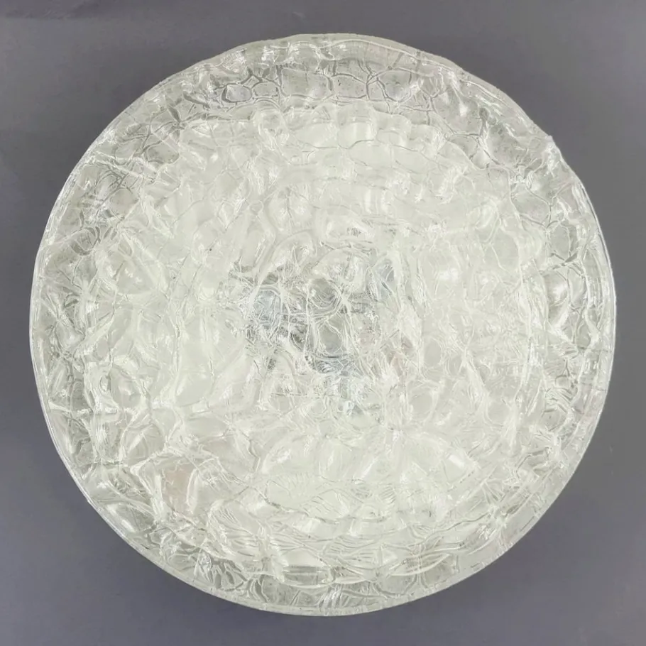 Discount Pamono Large Murano Ice Glass Ceiling Lights from Doria Leuchten, Germany, 1960s, Set of 2