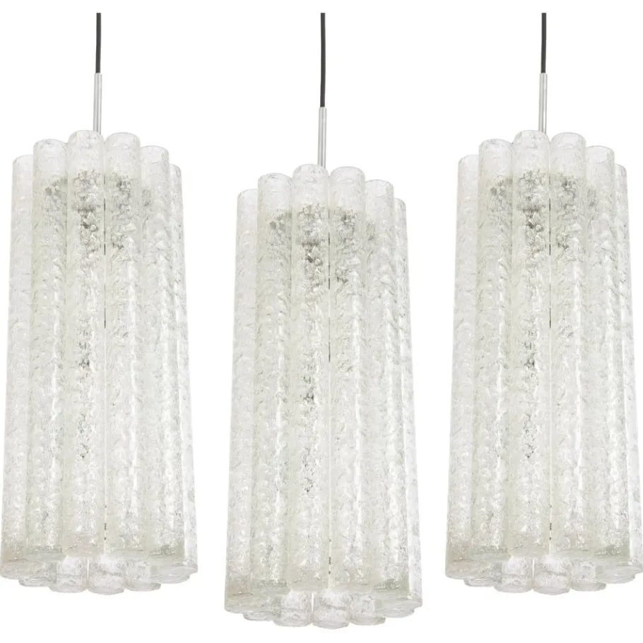 Hot Pamono Large Murano Tubes Pendant Light attributed to Doria, 1970s