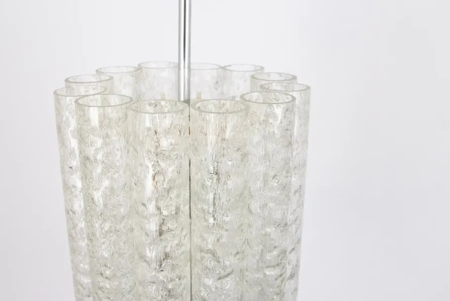 Hot Pamono Large Murano Tubes Pendant Light attributed to Doria, 1970s