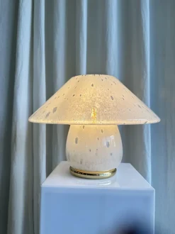 Pamono Large Mushroom-Shaped Murano Glass Table Lamp by Alfredo Barbini, 1970s