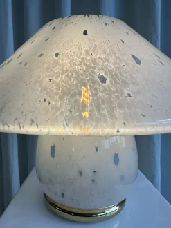 Pamono Large Mushroom-Shaped Murano Glass Table Lamp by Alfredo Barbini, 1970s