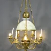 Clearance Pamono Large Napoleon III French Chandelier in Bronze and Opaline
