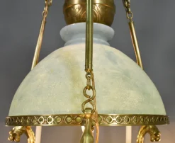 Clearance Pamono Large Napoleon III French Chandelier in Bronze and Opaline