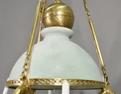 Clearance Pamono Large Napoleon III French Chandelier in Bronze and Opaline