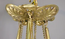 Clearance Pamono Large Napoleon III French Chandelier in Bronze and Opaline