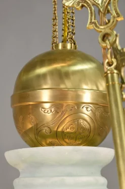 Clearance Pamono Large Napoleon III French Chandelier in Bronze and Opaline