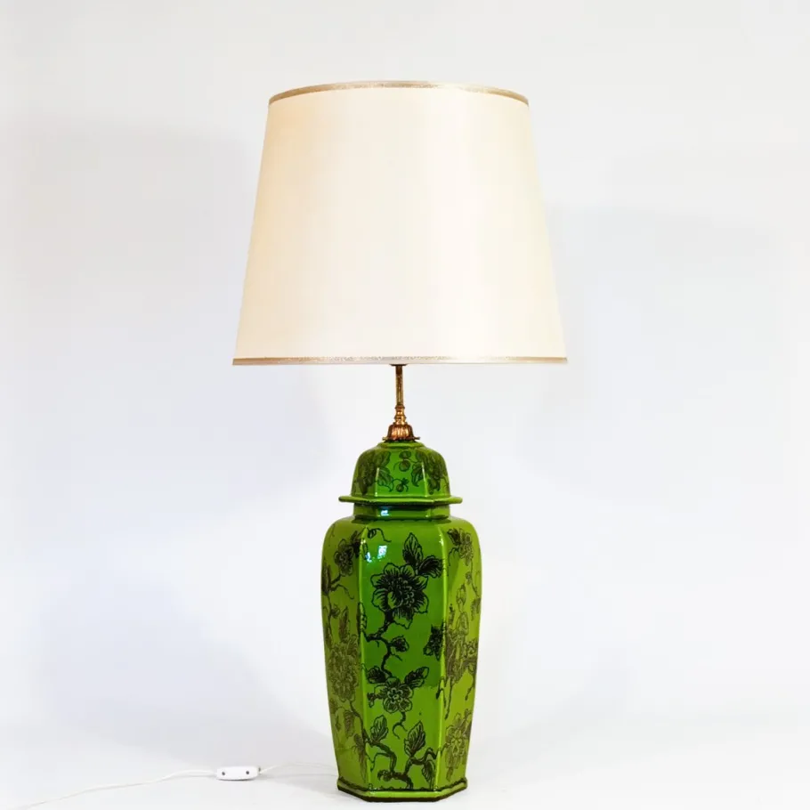 Best Pamono Large Oriental-Style Ceramic Table Lamp, 1960s