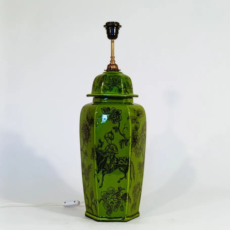 Best Pamono Large Oriental-Style Ceramic Table Lamp, 1960s