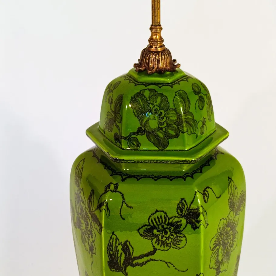 Best Pamono Large Oriental-Style Ceramic Table Lamp, 1960s