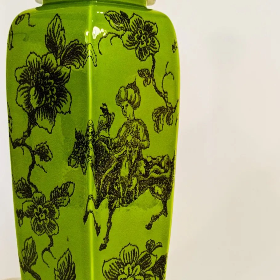 Best Pamono Large Oriental-Style Ceramic Table Lamp, 1960s