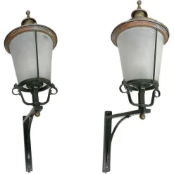 Hot Pamono Large Outdoor Wall-Mounted Lanterns, 20th Century, Set of 2