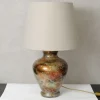 New Pamono Large Patinated Glass Table Lamp from Laque Line, 1970s