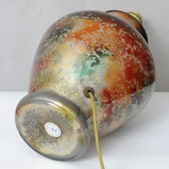 New Pamono Large Patinated Glass Table Lamp from Laque Line, 1970s