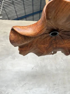 Hot Pamono Large Pendant Light in Corrugated Teak Leaf