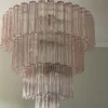 Hot Pamono Large Pink Murano Glass Chandelier