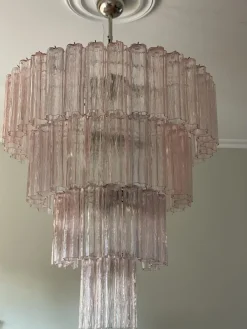 Hot Pamono Large Pink Murano Glass Chandelier