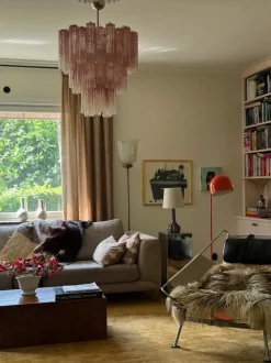 Discount Pamono Large Pink Murano Glass Chandeliers, Set of 2