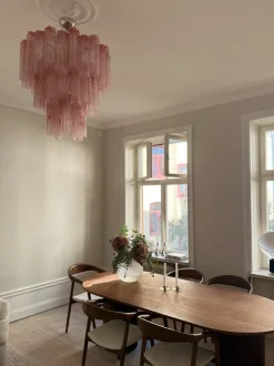 Discount Pamono Large Pink Murano Glass Chandeliers, Set of 2