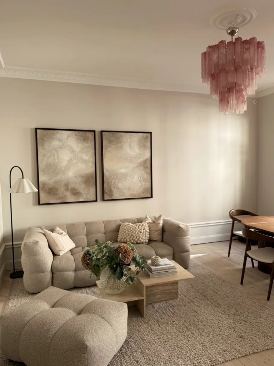 Discount Pamono Large Pink Murano Glass Chandeliers, Set of 2