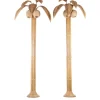 New Pamono Large Rattan Palm Tree Sconce, 1980s