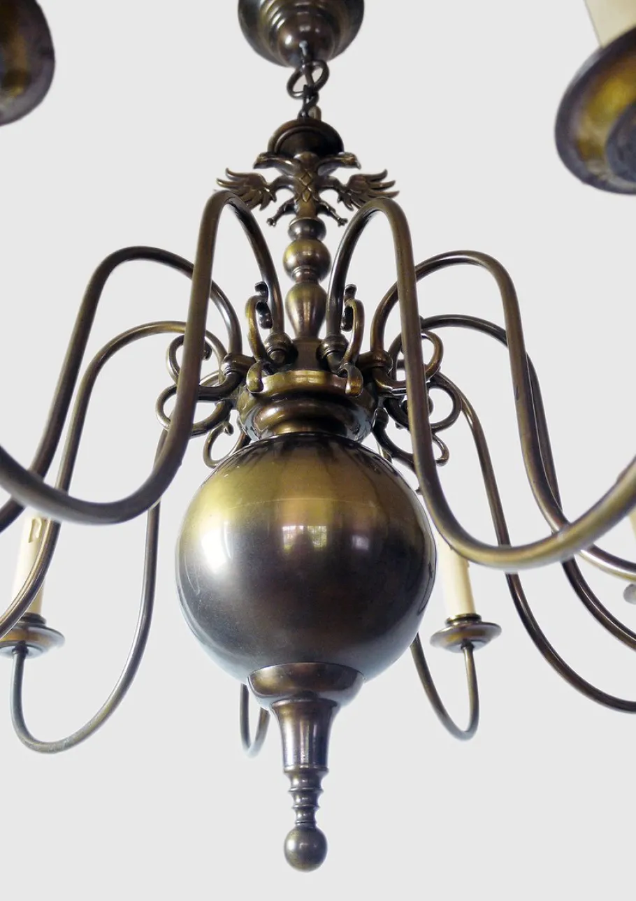 Discount Pamono Large Renaissance Style Flemish Brass Chandelier, 1950s