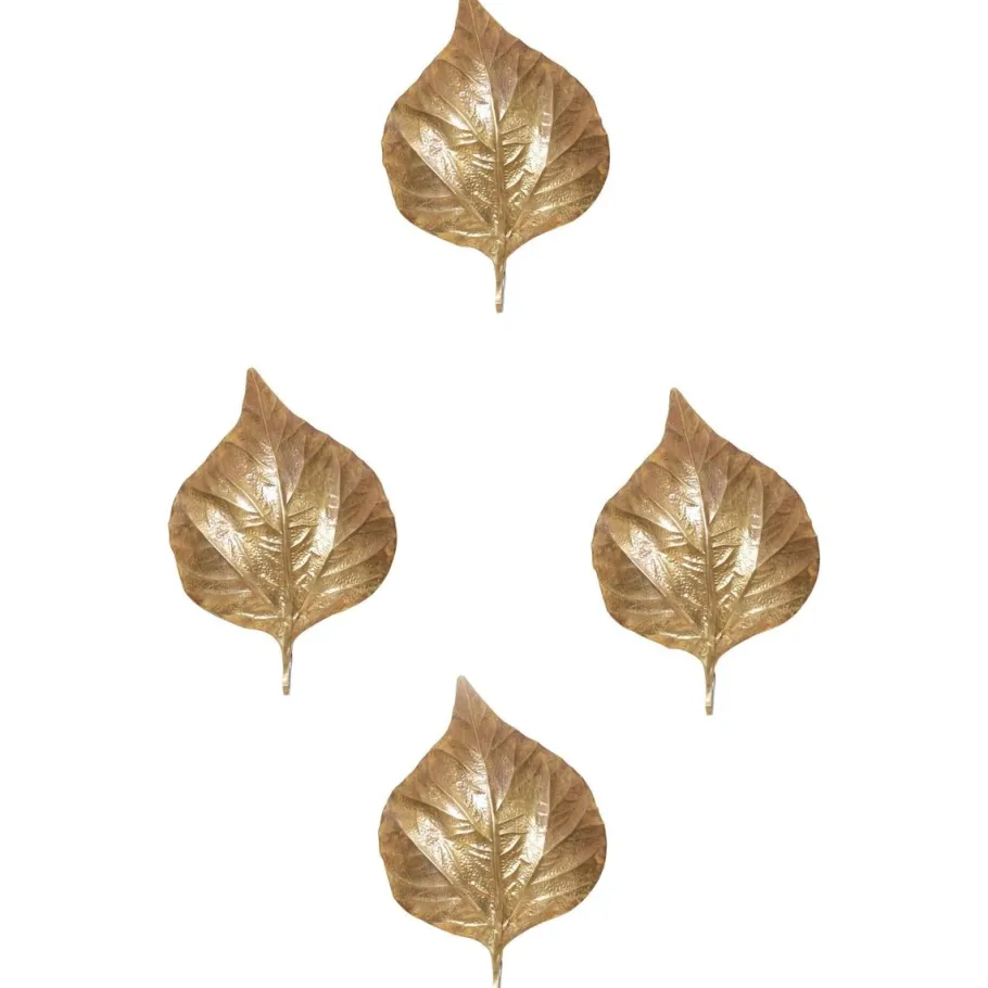 New Pamono Large Rhubarb Leaf Brass Wall Light or Sconce by Tommaso Barbi, 1970s