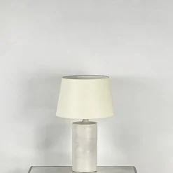 Hot Pamono Large Satin White Rouleau Ceramic Table Lamp by Atelier Cabanel