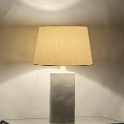 Hot Pamono Large Satin White Rouleau Ceramic Table Lamp by Atelier Cabanel